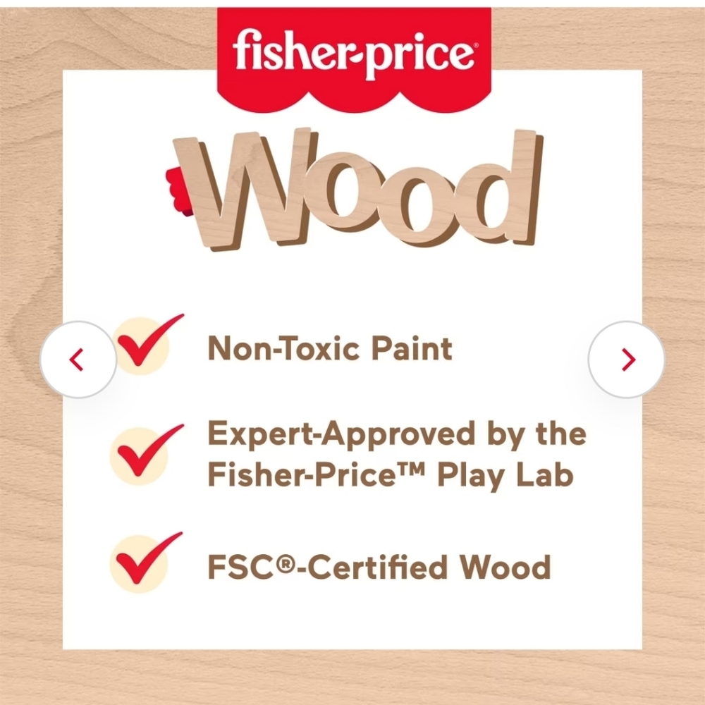 🐰Fisher-PriceFisher-Price Wooden Stacking Shape Sorter Toddler Fine Motor Skill - Picture 2 of 6